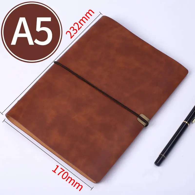 Блокнот A5 канцелярские Бизнес дневник B5 вкладыш Высококачественная мягкая искусственная кожа пользовательские логотипом Журнал Ноутбук Примечание книга - Цвет: A5
