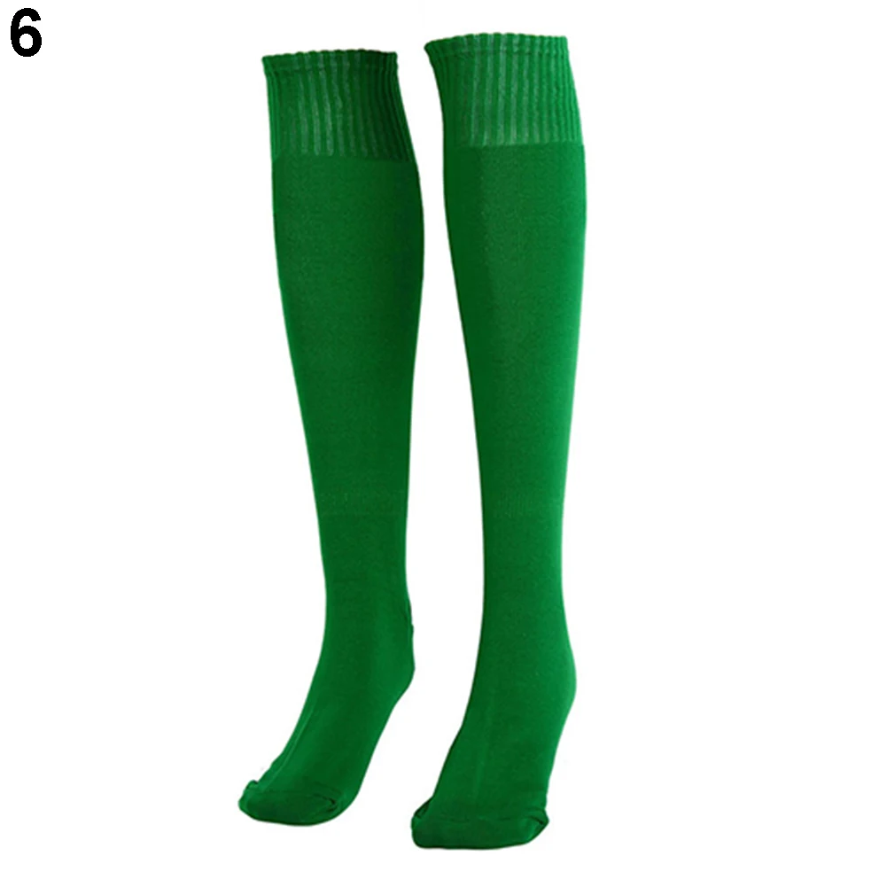Унисекс Футбол простой длинный носок Спорт Колено Высокие большой Хоккей Футбол Регби запасы - Цвет: Зеленый
