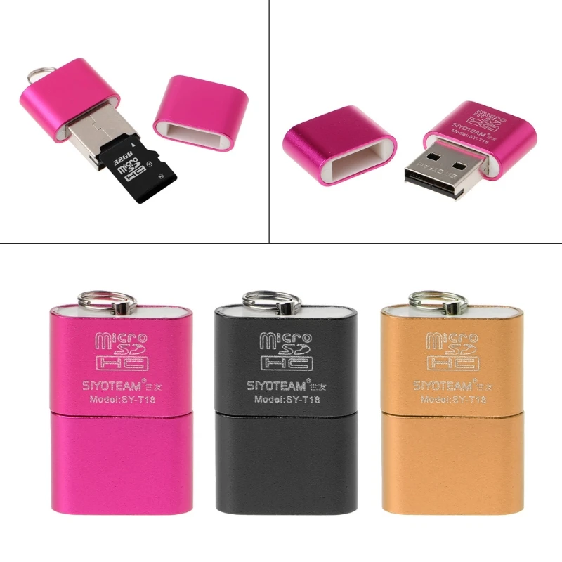 5 шт. портативный мини алюминиевый 2,0 usb адаптер для Microsd SD TF карт памяти