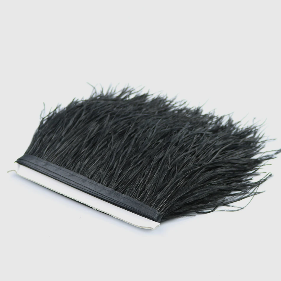 Ostrich Feather Dyed Fringe 1 Yard Trim Black Home Deco Craft DIY Craft Supplies