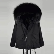 Модная теплая Женская тонкая хлопковая куртка с меховым воротником, парка с меховым воротником, зимнее пальто