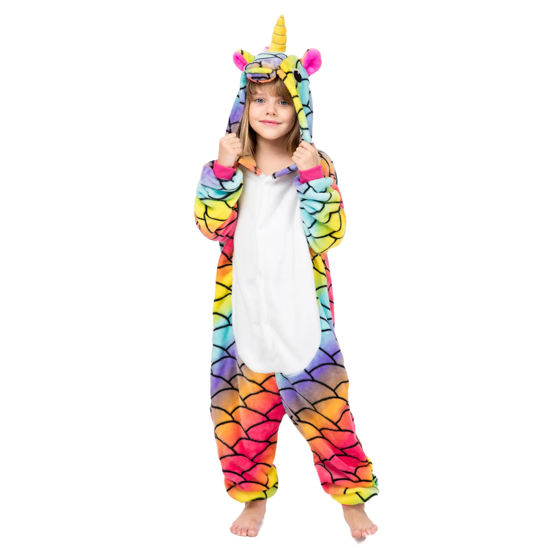 

Children's Pajamas for Boys Girls Unicorn Pajamas Flannel Kids Stich Set Animal Sleepwear Onesies Kigurumi 4 6 8 10 12 T