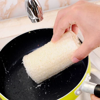 

1pc Eco-Friendly Household Loofah Anti-Oil Dish Towel Natural Plant Fiber Loofah Washing pot brush Bath Brush