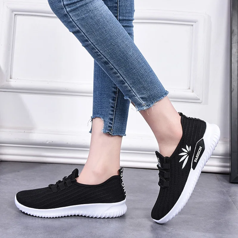 Ake Sia/Женская обувь модные вязаные сетчатые туфли на шнуровке Zapatillas прогулочная