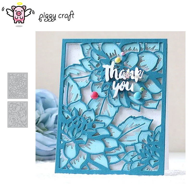 

Piggy Craft metal cutting dies cut die mold 3D flower card frame Scrapbook paper craft album card punch knife art cutter die