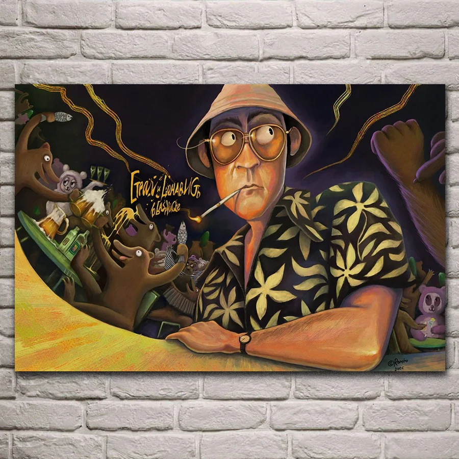 

fear and loathing in las vegas psychedelic humor funny DY067 living room Home wall modern art decor wood frame fabric Poster