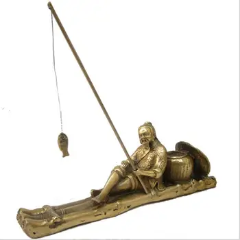

SCY 2017 924+++ The copper statue jiangtaigong fishing metal crafts ornaments