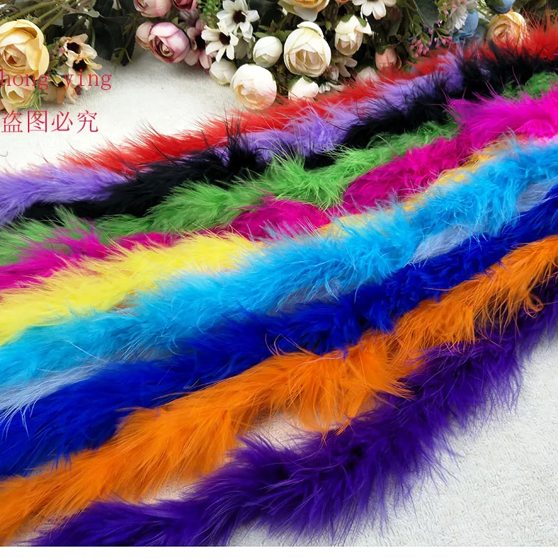 

10 pcs chicken feather strip wedding decoration feather boa plume 39 inches /2 meters turkey feather Clothing decoration