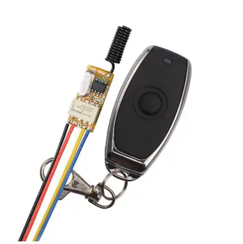

RF DC Wide Working Voltage Remote Control Switch 3.7v to 12v to 24v Relay Learning Mini Wireless Control Switch