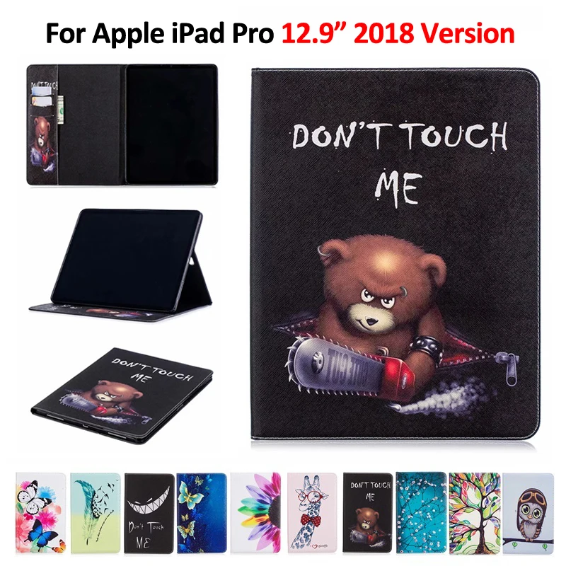 Милый окрашенный флип чехол из искусственной кожи для iPad Pro 2018 12 9 Чехлы планшета с