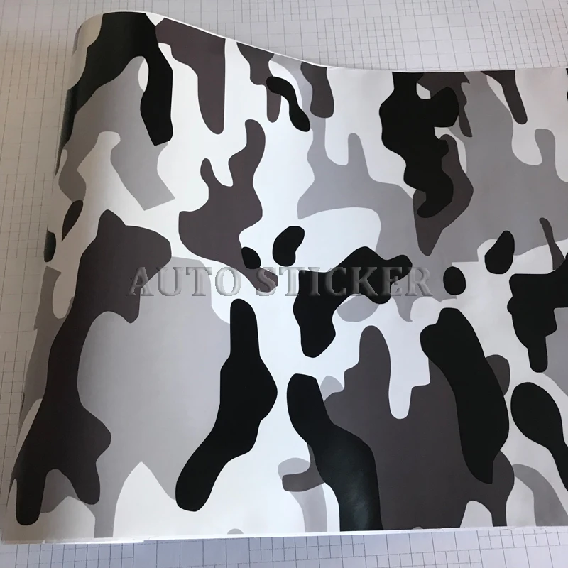 Euro Hot Black white gray camo vinyl wraps 3