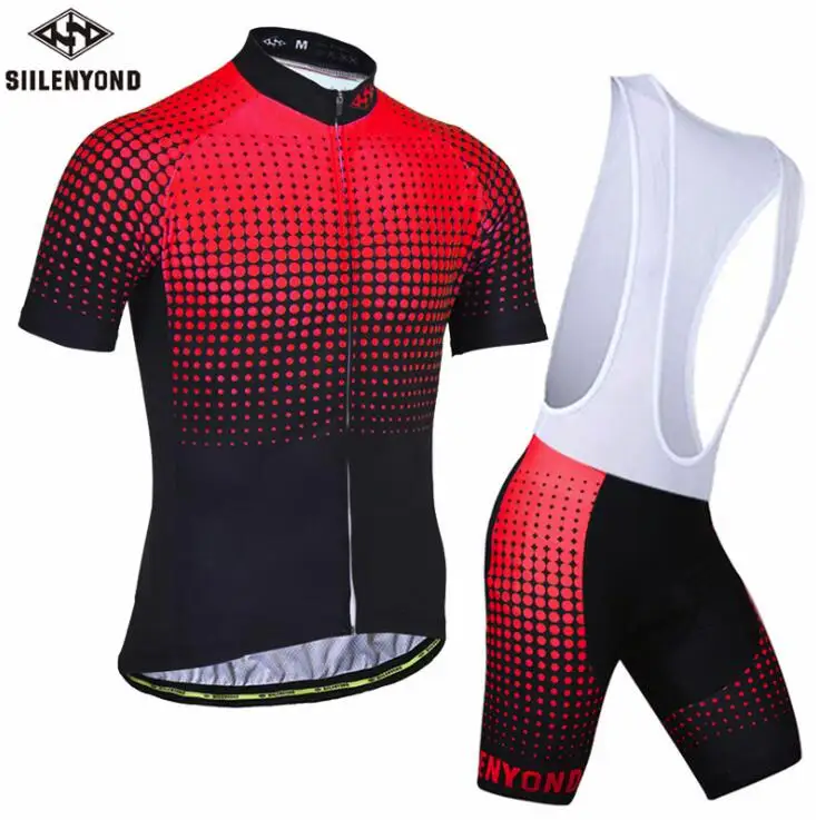Siilenyond Pro летняя одежда для велоспорта MTB велосипед Джерси Набор Ropa Ciclista Hombre Майо Ciclismo гоночный велосипед одежда для велоспорта - Цвет: Jersey and bib Pants