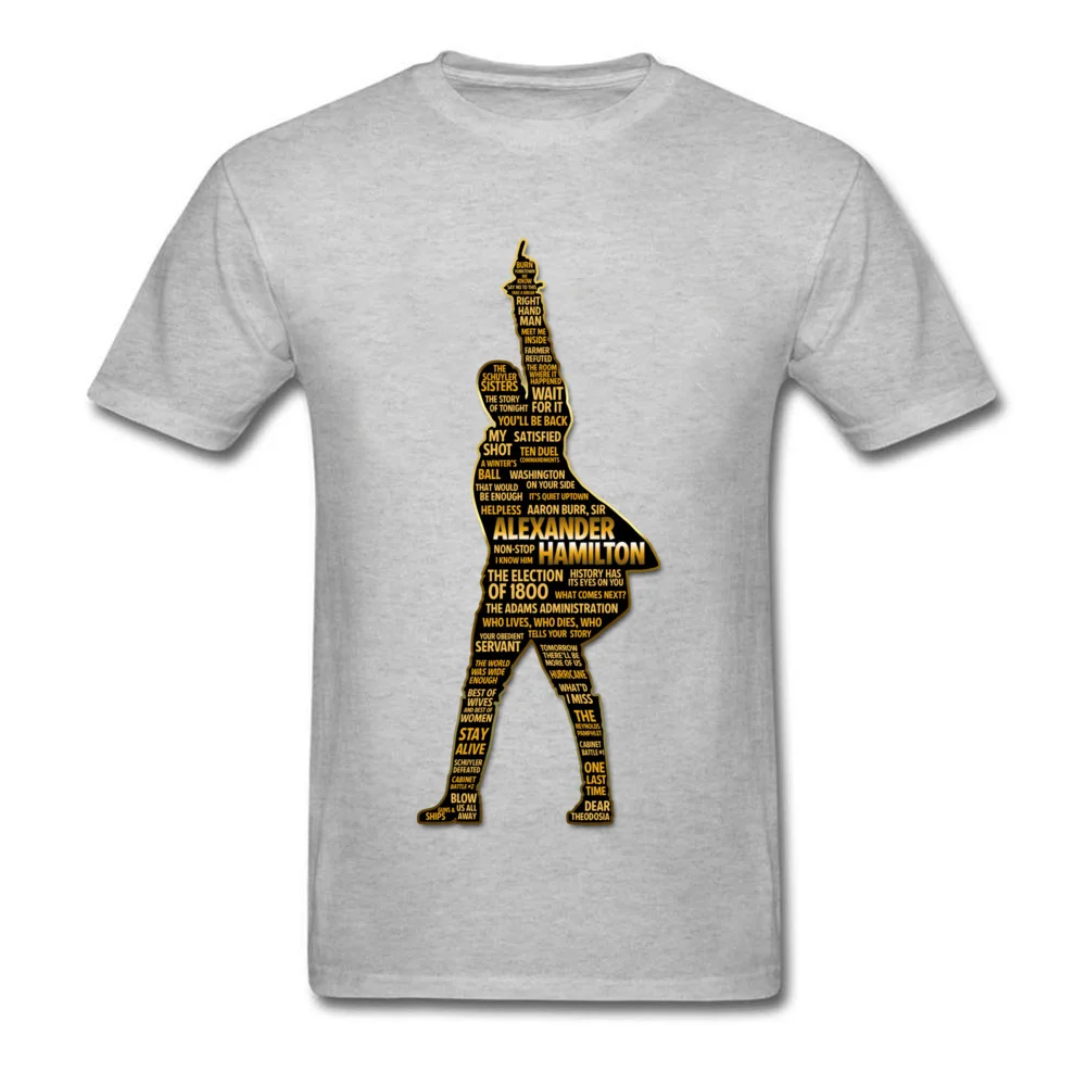 Street Short Sleeve T Shirt Summer Round Collar 100% Cotton Mens T-Shirt Alexander Hamilton Street Tee-Shirts Fashionable Alexander Hamilton grey