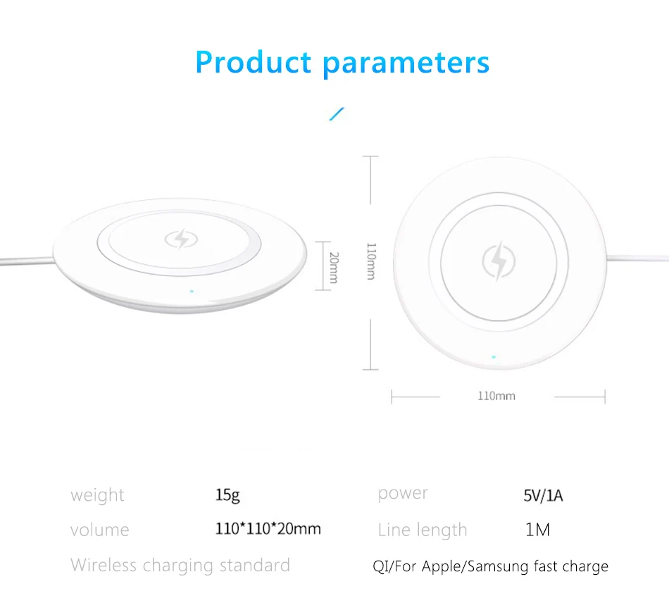 5W QI Wireless Charger For iPhone XS MAX XR X 10 8 Plus LED Charge Charging Pad For Samsung S8 S7 S9 Plus Note8 For Sony (10)