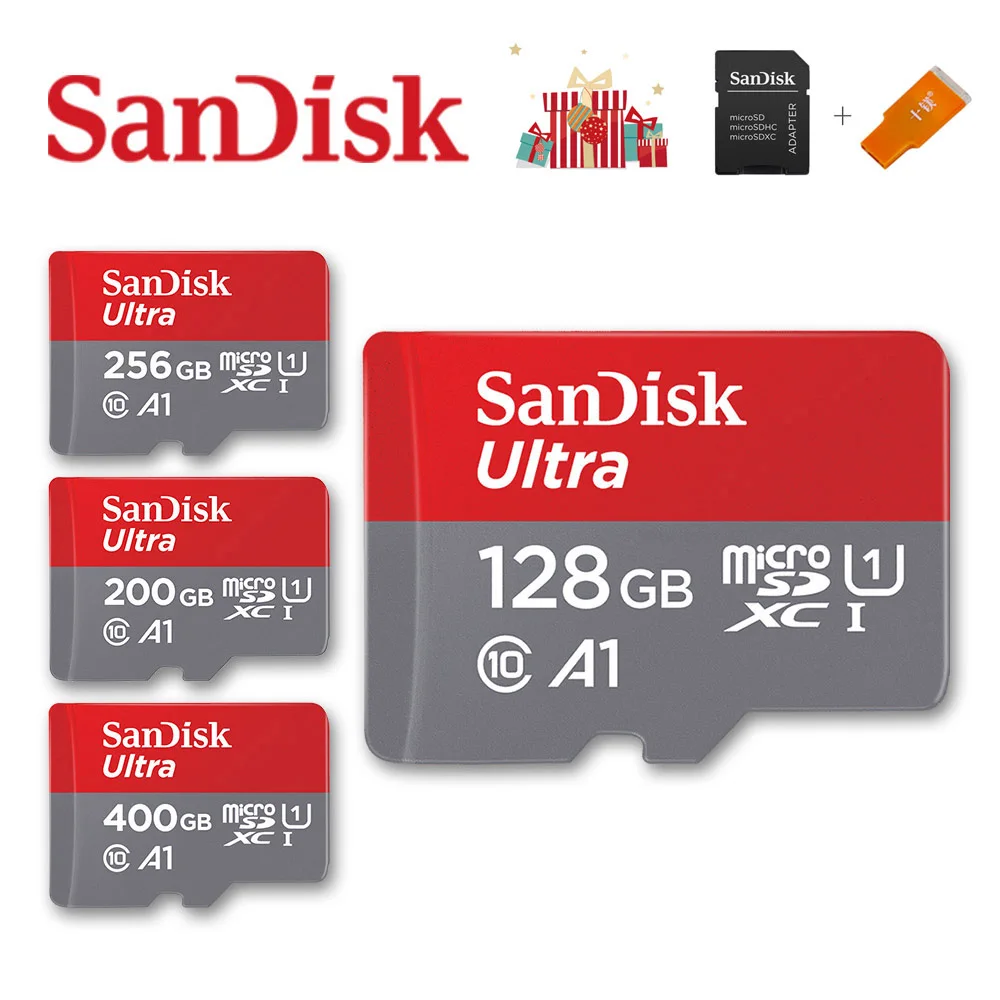 Флеш-накопитель SanDisk Memory Card A1 256 ГБ 200 ГБ 128 Гб 64 Гб U3 98 МБ/с. микро sd карты Class10 UHS-3 флеш-карта памяти Microsd TF/SD карты UHS-1