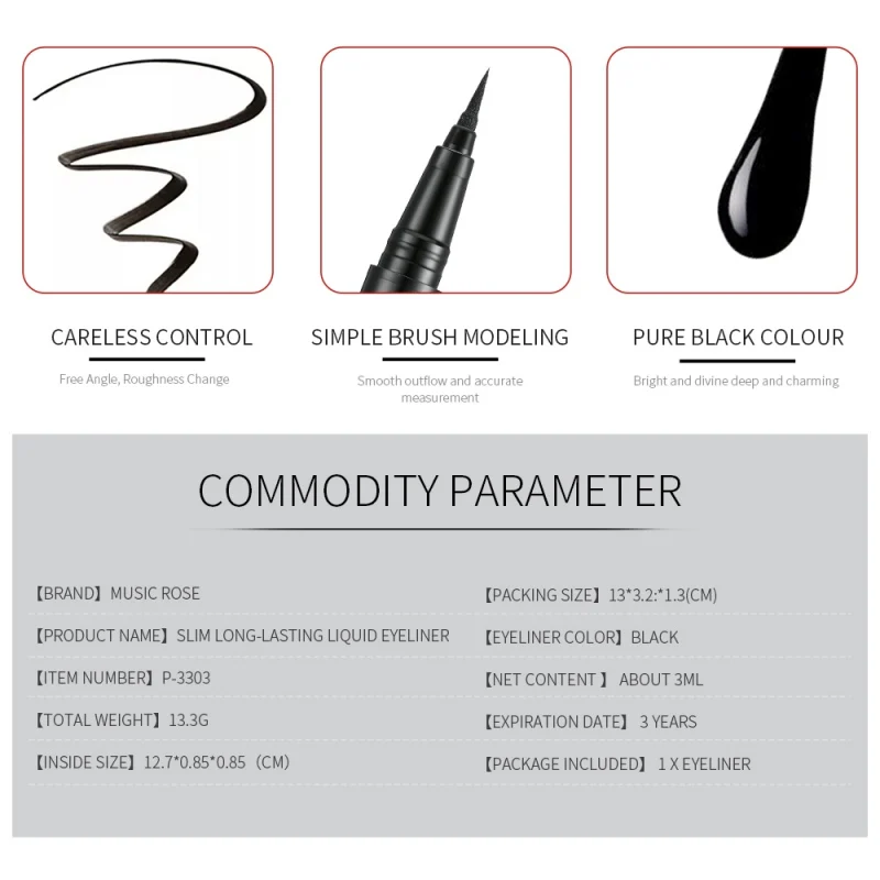 الإسفنج رئيس قلم كحل السائل الأسود للماء العين قلم رصاص وقلم وجاف التجميل للعيون الجمال أساسيات كحل ماكياج W1