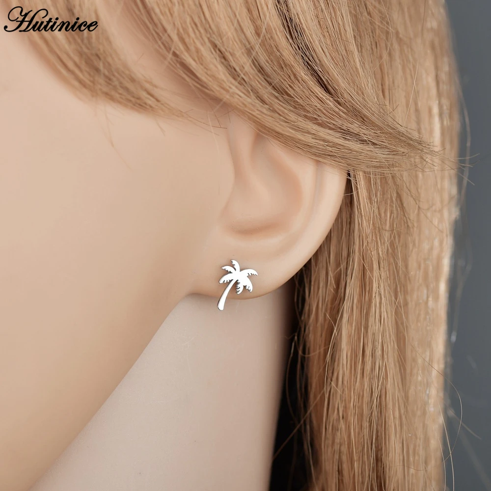 

Fashion Jewelry Charm Palm Tree Earings for Women Modern Hawaii Beach Tropical Tree Ear Studs Valentines Day Gift Brincos Bijoux