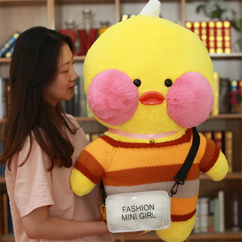 80cm Huge Lalafanfan Cafe Duck Plush Stuffed Toys Kawaii Duck Plush Toys Valentine's Day Gifts Decoration Toys for Girls - Цвет: 11