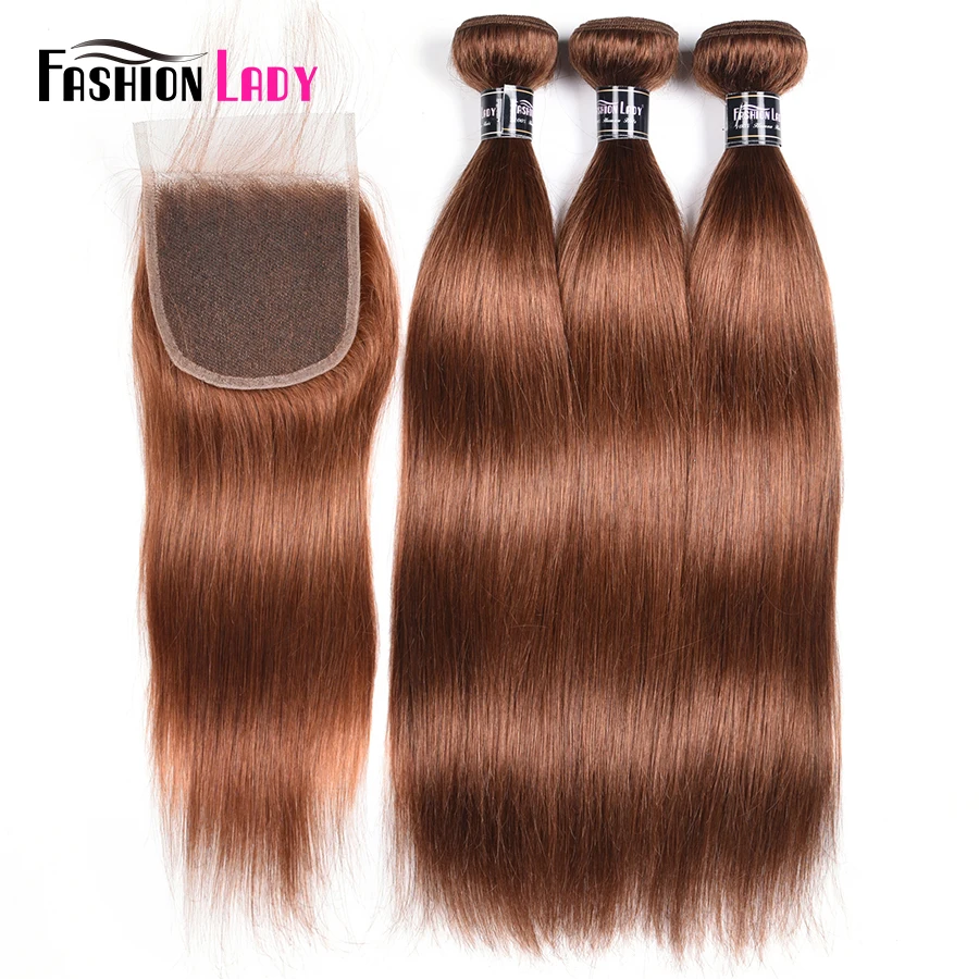 Fashion Lady Pre Colored 3 Bundles Reddish Brown 30 Peruvian
