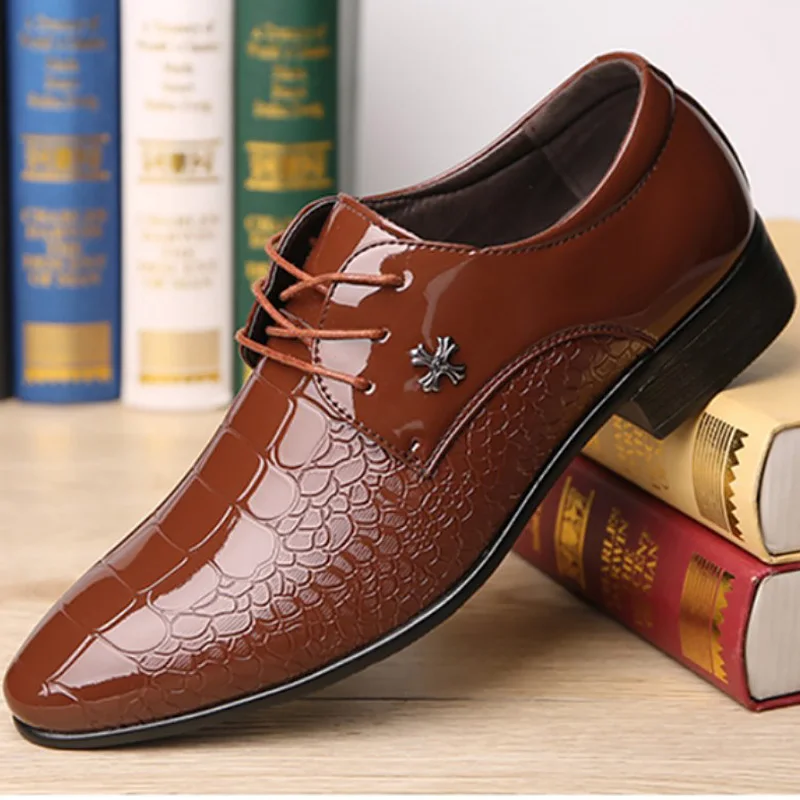 Plus size 38-48 Men dress shoes comforthable wedges leather shoes dropshipping brand luxury man formal shoes Korean version 2019