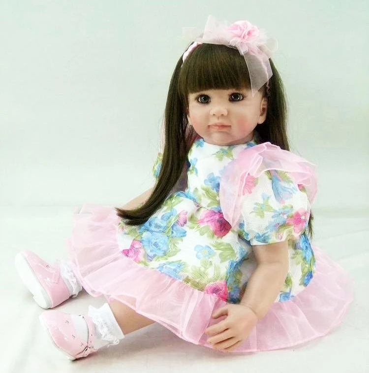 

100% non-toxic reborn dolls, lifelike baby reborn girl with Fashion Lace princess dress set for children gift Educational toys