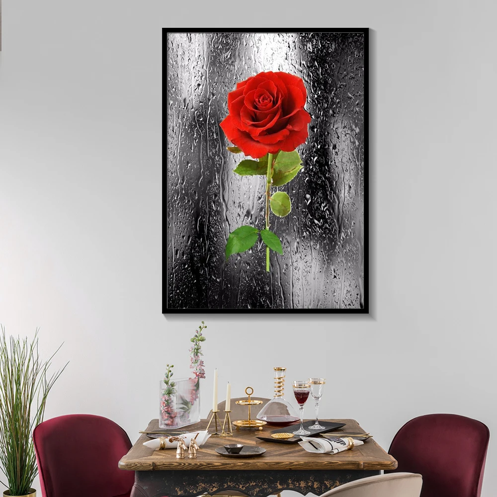 Nordic Red Gray Black Yellow Blue Butterfly Rain Wall Art ...