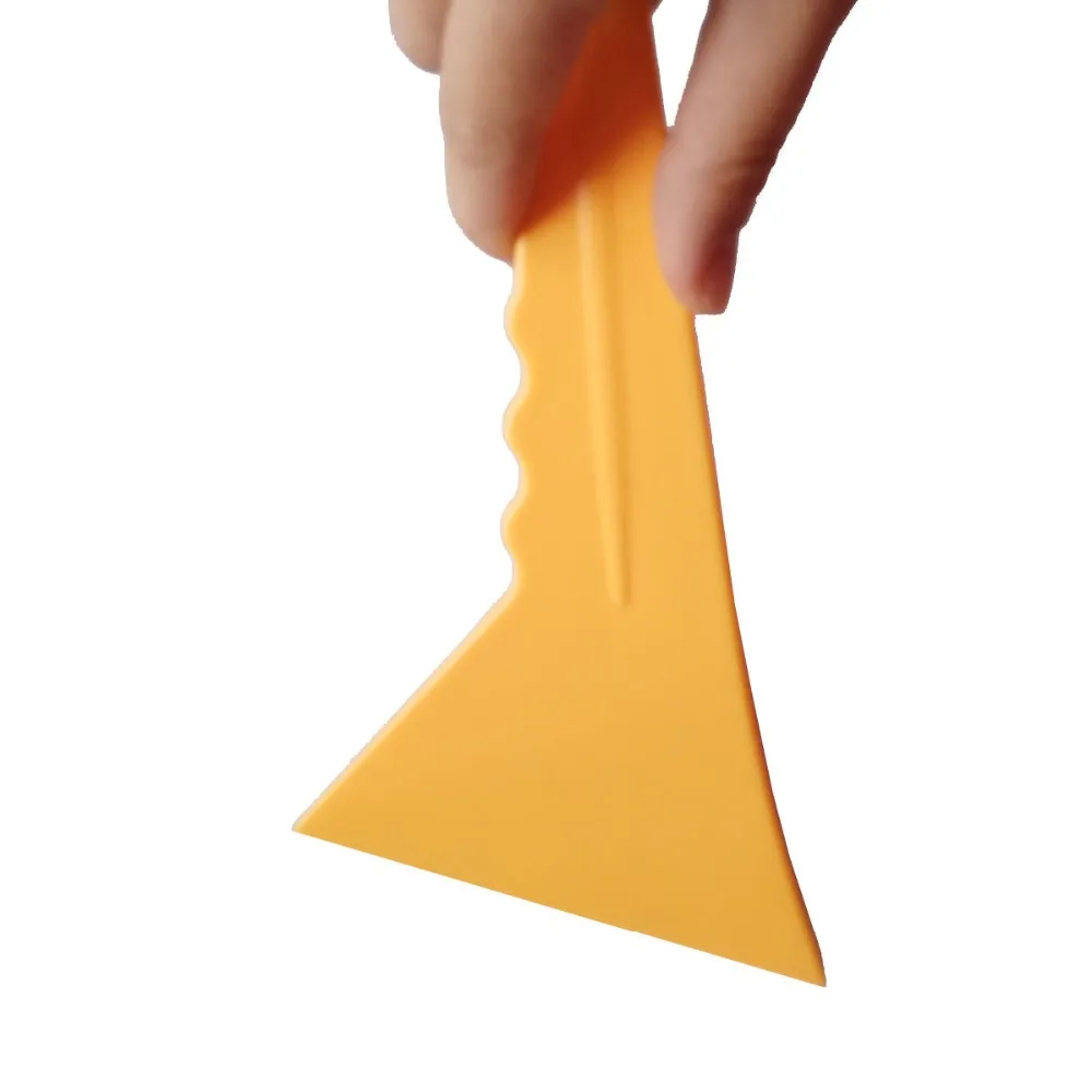 1pc Triangle Window Tint Scraper Car Vinyl Film Wraps Applicator Tools Small Yellow Hand Plastic Squeegee Quality & Durable A01