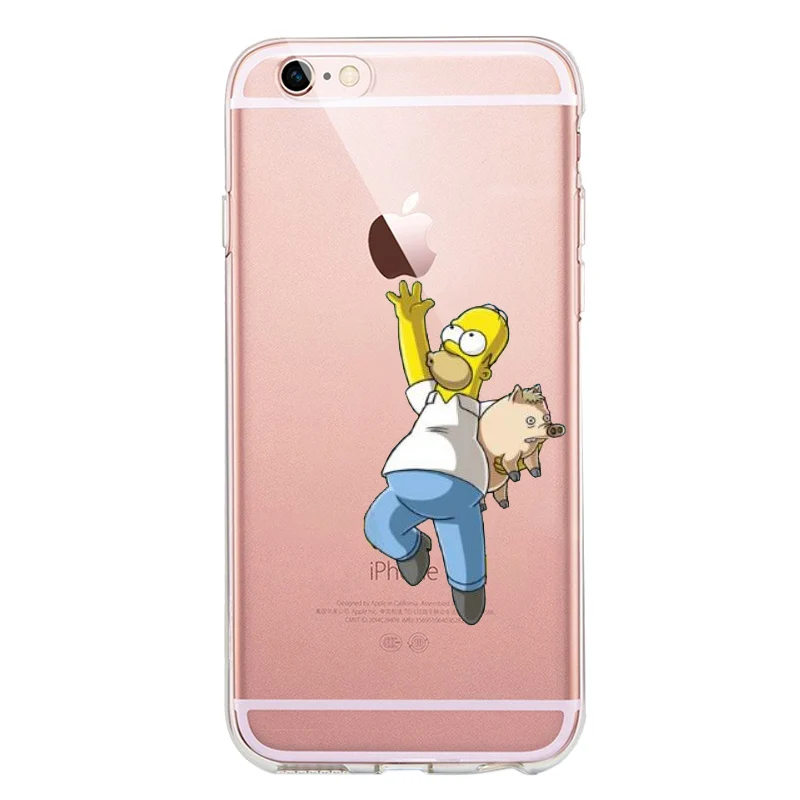 Homer J. simpson Preto Silicone phone Case capa Para iPhone Case Para iPhone 4 5 6 7 8 Plus X R Max Claro listra macio Duro Matt