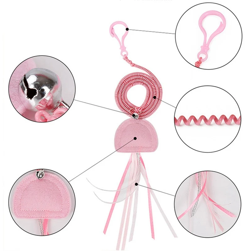 Ворсовая кошачья игрушка колокольчик в форме животного Весенняя веревка ворсовая кошачья палочка медуза в форме пальца игрушка