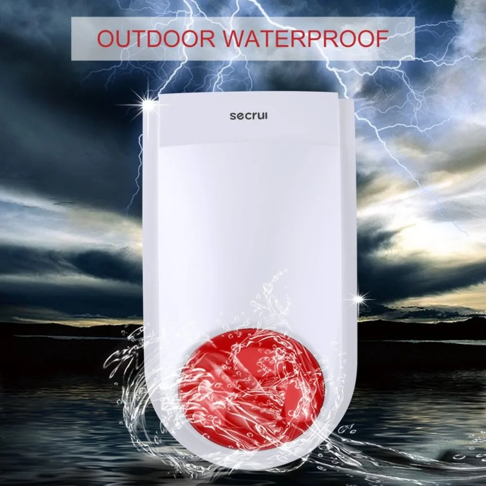 

Wired Siren Outdoor Waterproof Strobe Flash Siren SECRUI J007 Smart Home Alarm For Wireless Alarm System Security