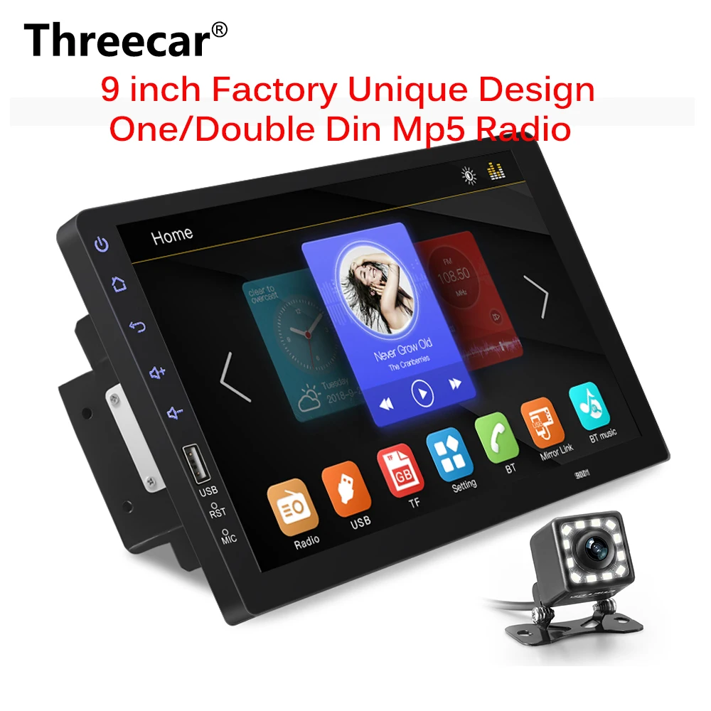 9" Touch Mirrorlink Auto audio Player subwoofer Bluetooth USB DVR Rear