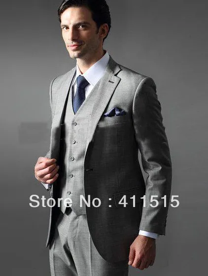 Костюмы дешево популярные для 2013 обычай сделанные серый для свадьбы жених носят смокинги мужчин одеваться