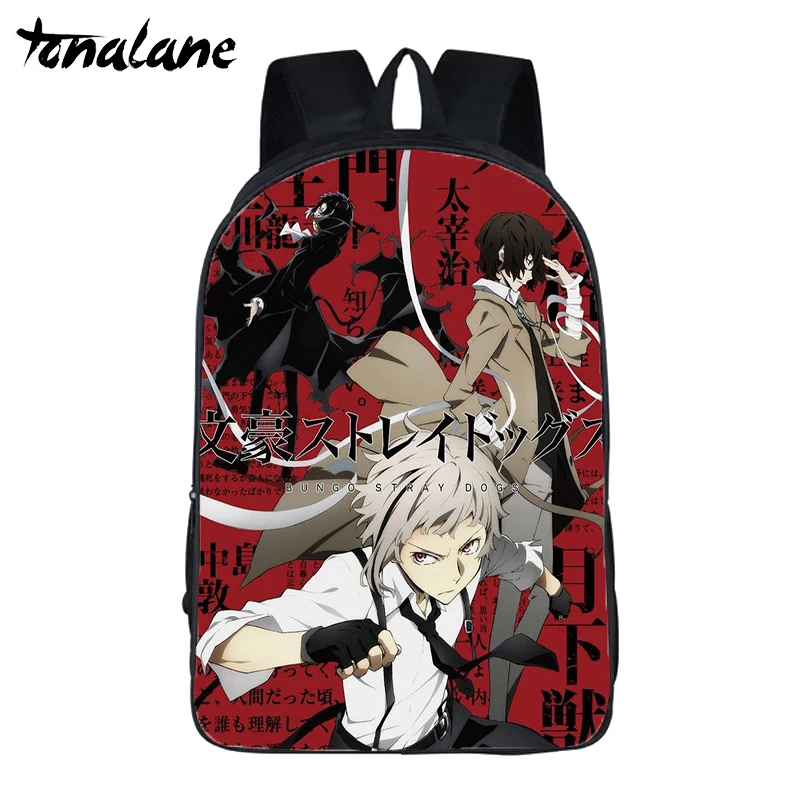 Anime Bungou Stray Dogs Season 3 Backpack for Teenage Girls Boys Travel bags Atsushi Dazai Chuya student school Book Bags - Цвет: 15