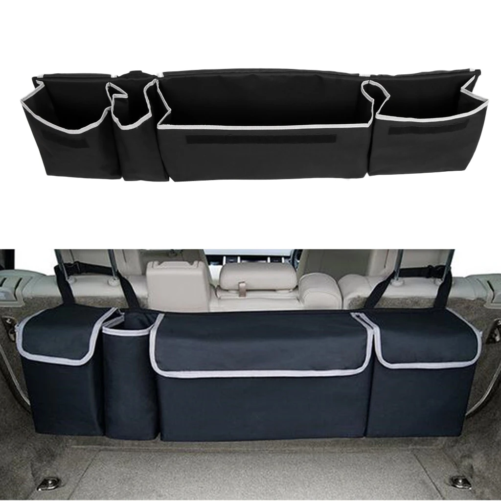 Car Seat Back Organizer Bag Interior Bag Hanger Trunk Organizer 4-Pocket for Camping Trip Picnic