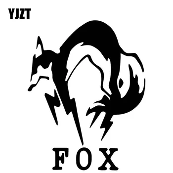 

YJZT 12.7CM*16.2CM FOX Creativity Decoration Pattern Car Window Car Sticker Vinyl Decal Black/Silver C4-1698
