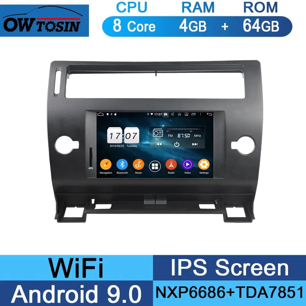 " ips 8Core 4G+ 64G Android 9,0 Автомобильный DVD Радио gps для Citroen C4 Quatre Триумф 2004 2005 2006 2007 2008 2009-2012 DSP CarPlay - Цвет: 64G