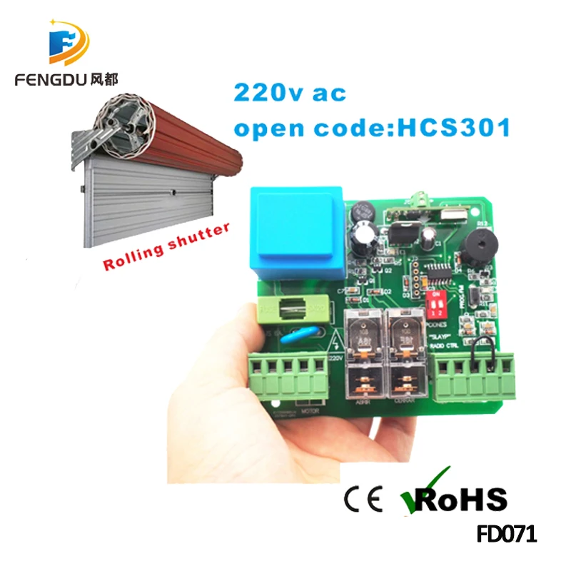 1PCS receiver+2pcs Zárkózott conotrol 220v 433mhz Zárkózott Számvevő tekercs Felfelé doors Alumínium Kékcsóka kioldó rf Rádióadó