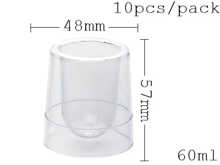 Акция-вечерние принадлежности для свадьбы, одноразовая пластиковая посуда, 50*45 мм/60 мл прозрачная Kova десертная чашка, 10/упаковка - Цвет: Многоцветный