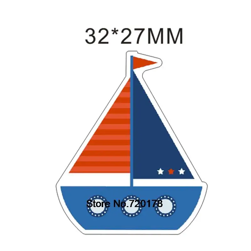 

New Boat Cartoon Planar Resin Kawaii Flatback Resins Diy Craft for Crafts And Scrapbooking 50pcs 32*27mm RET826H