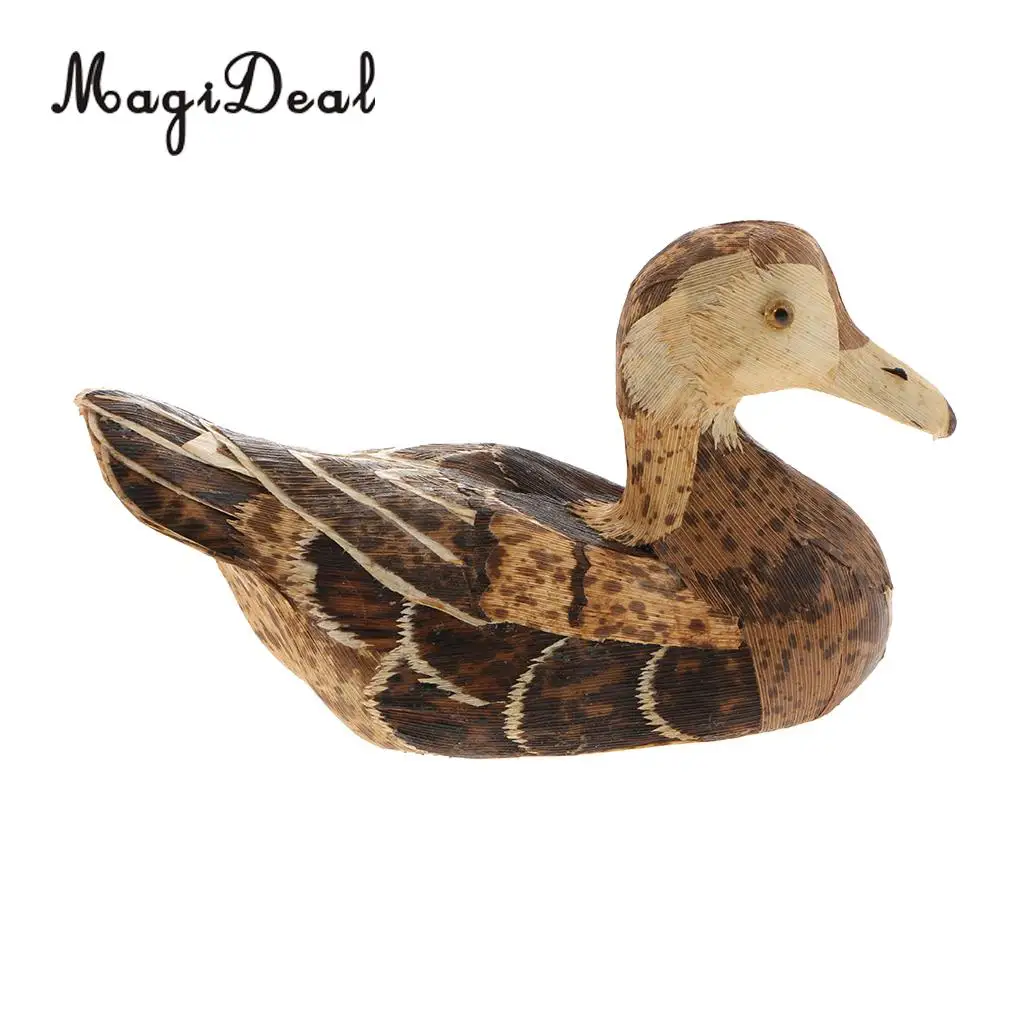 Rustic Bamboo Crafts Duck Owls Animal Figurine Ornament Furnishing Articles