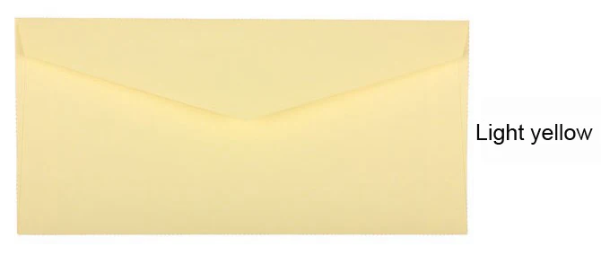 Цветные конверты 11 цветной бумажный конверт, банковская карта/Членский конверт 100 шт/партия - Цвет: Светло-желтый