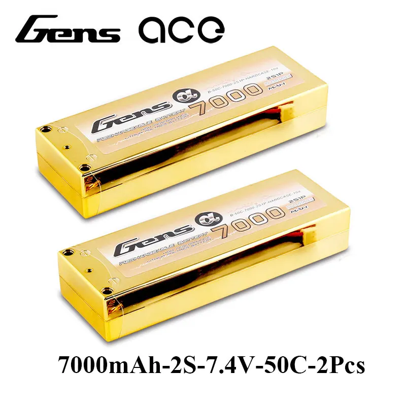 

Gens ace Lipo Battery 50C-100C 7000mAh 7.4V 2S Batteries Pack Deans Plug for RC Car HPI HSP BSD 1:8 1:10 Models