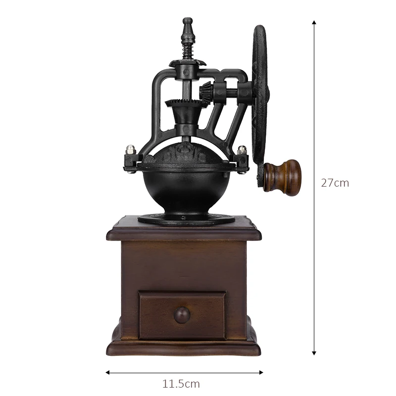 

Ferris Wheel Design Vintage Manual Coffee Grinder With Ceramic Movement Retro Wooden Coffee Mill For Home Decoration