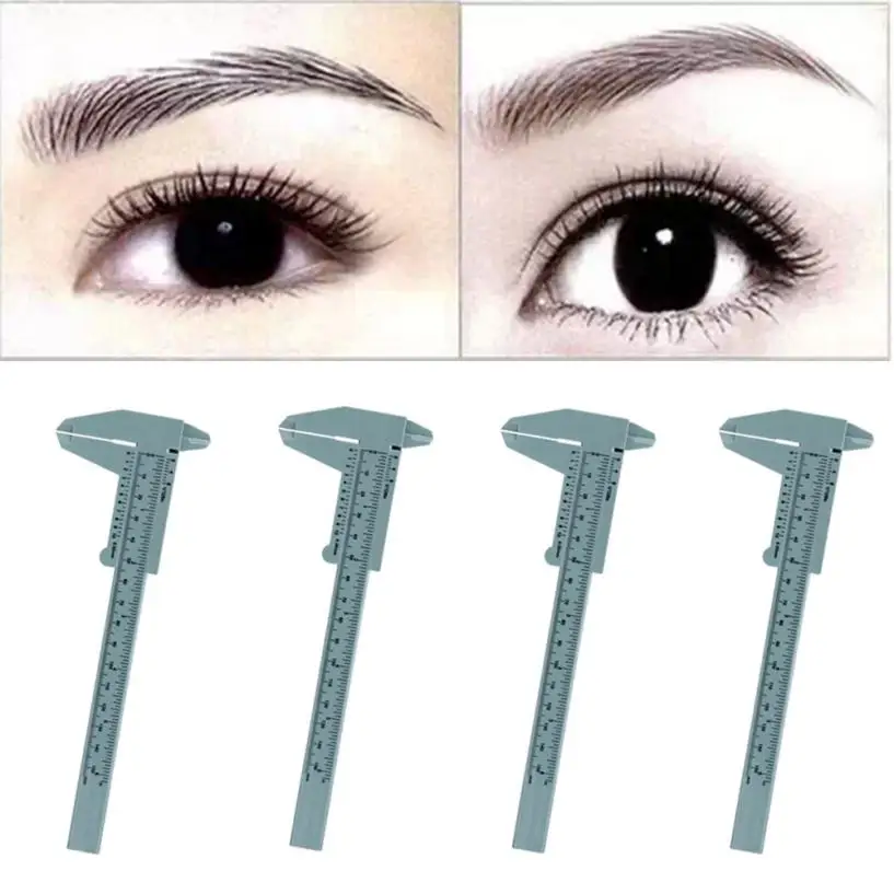 

New Arrivals 4PC Microblading Reusable Makeup Measure Eyebrow Guide Ruler Permanent Tools Plastic Material 2017 Anne