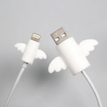 

2Pcs/Lot Cute Angel Wing Cable Protector Earphone USB Cable Winder Wire Organizer Holder Clip Wrap Desk Set Stationary
