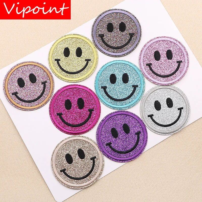 

VIPOINT embroidery smile patches face patches badges applique patches for clothing XW-108