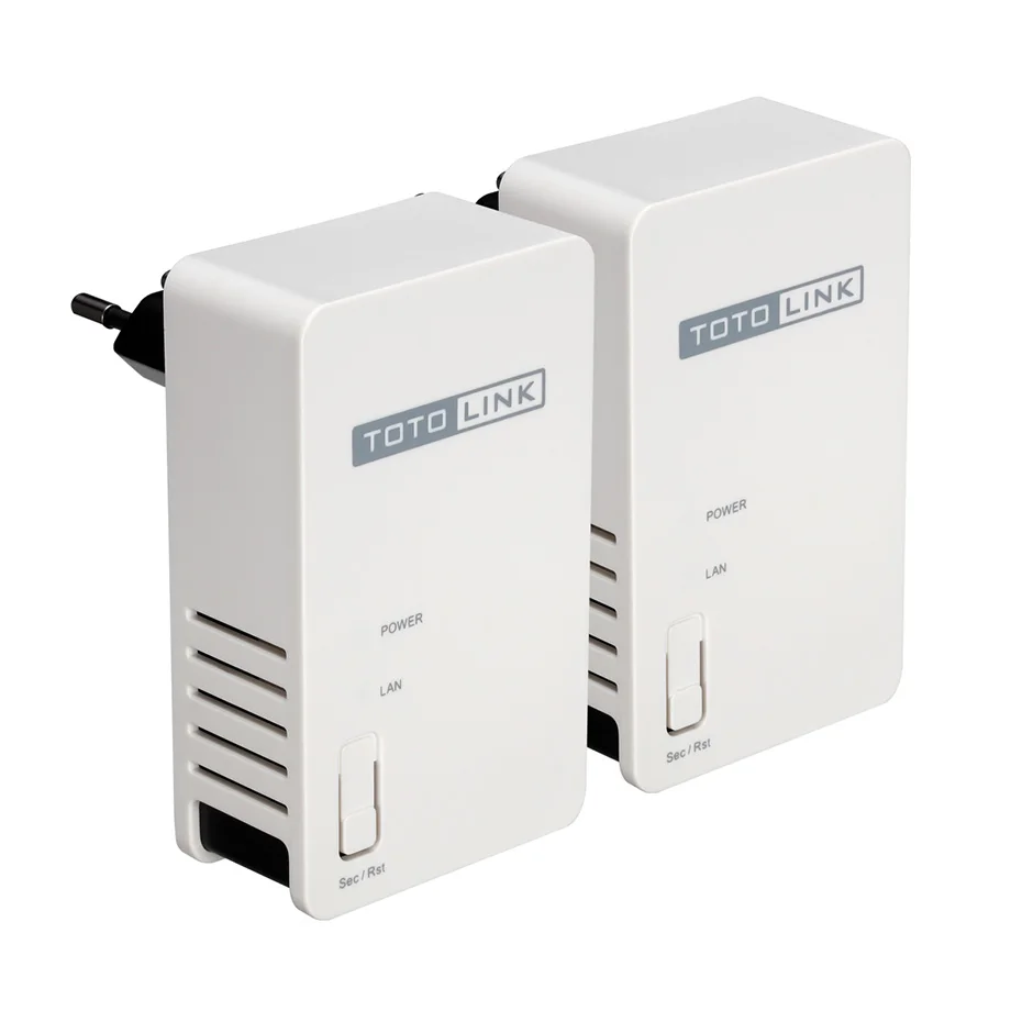 TOTOLINK PL200 Комплект 200 Мбит/с Powerline Ethernet адаптер, охват до 300 метров, HomePlug AV Ethernet мост, Plug and Play