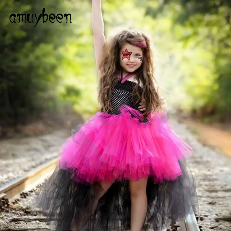 

Halloween Costume for Kids Black Pink Cosplay Christmas Girls Dress Kids Dresses for Girls Tutu Baby Princess Dress Party Wear