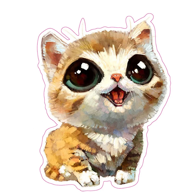 10pcs cat kawaii cute 3D cartoon bubble animal stickers on ...