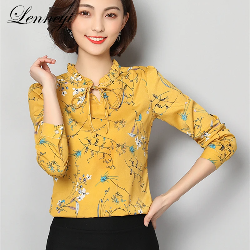 

2019 New Women Summer Chiffon Blouse Shirt Long Sleeve Female Print Blouse Casual Ladies Tops Plue Size Blusa Feminina Clothes